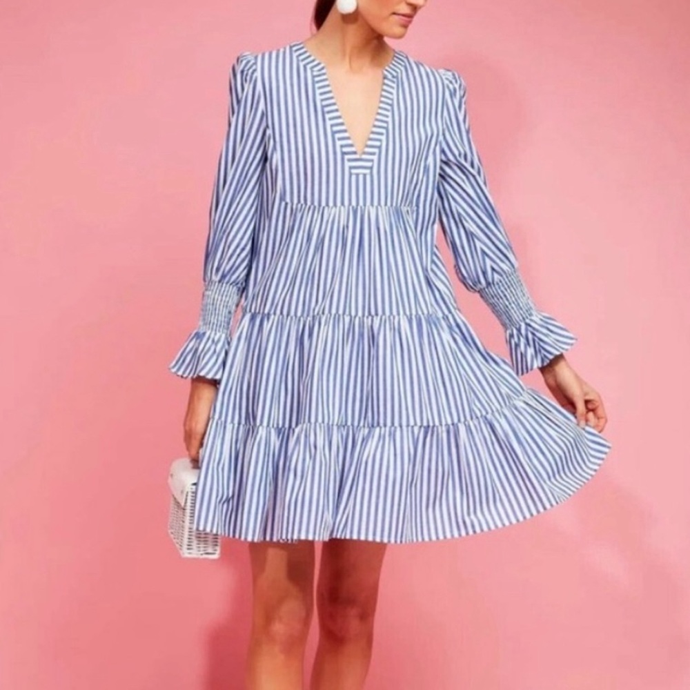 Pomander place Kenzo blue striped mini dress